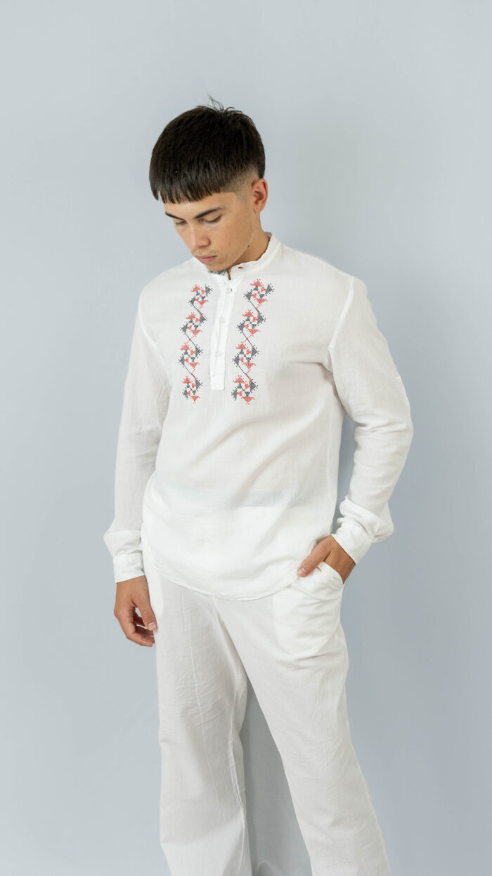 Риза рубашка с двойна бродерия   100% памук 1016 - Image 3